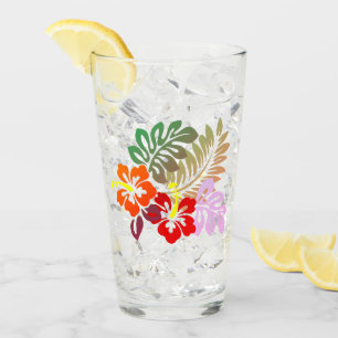 Hawaiian Print  Glass