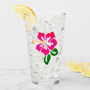 Hawaiian Print  Glass