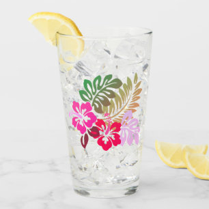 Hawaiian Print  Glass