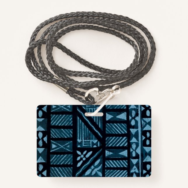 Hawaiian Print ID Badge (Front with Lanyard)