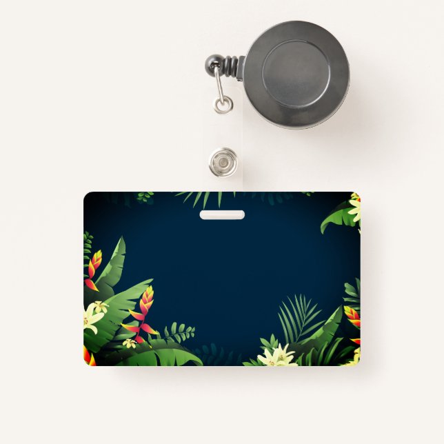 Hawaiian Print  ID Badge (Front with Retractable)