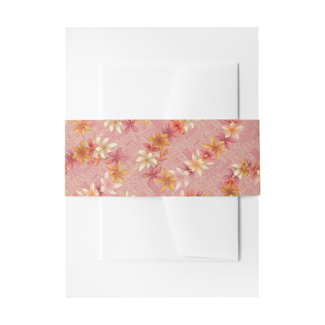 Hawaiian print  invitation belly band (Front Example)
