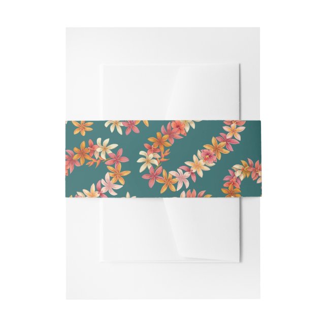 Hawaiian print  invitation belly band (Front Example)