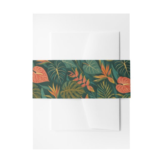 Hawaiian print  invitation belly band (Front Example)