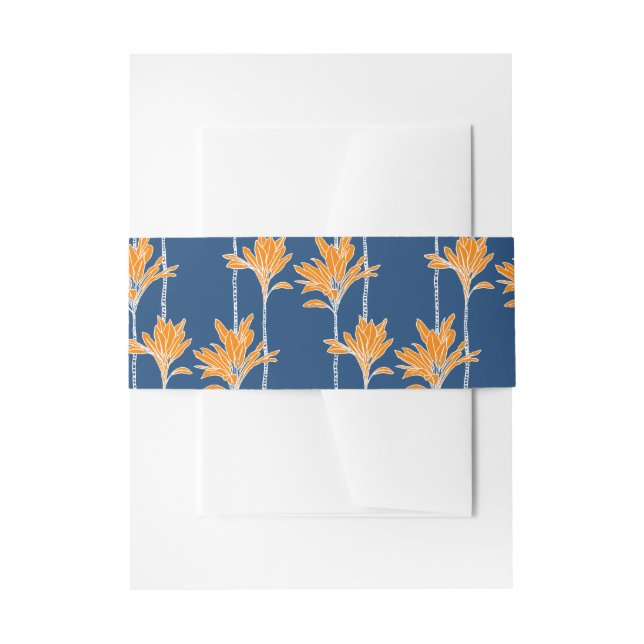 Hawaiian print  invitation belly band (Front Example)
