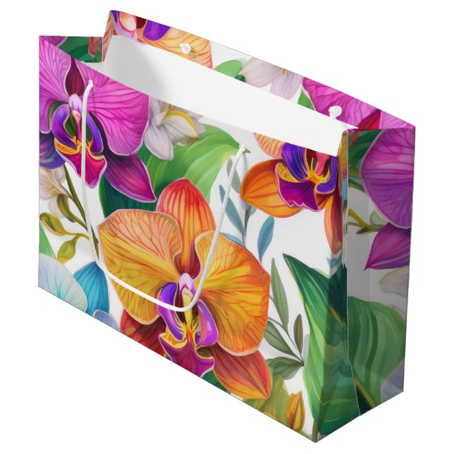 Hawaiian print  large gift bag (Front Angled)