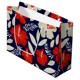 Hawaiian print large gift bag