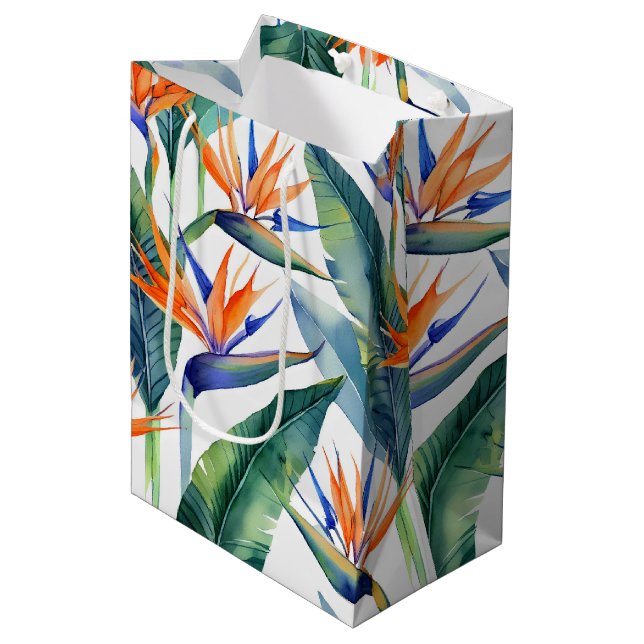 Hawaiian print  medium gift bag (Front Angled)