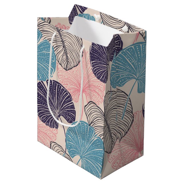 Hawaiian print  medium gift bag (Front Angled)