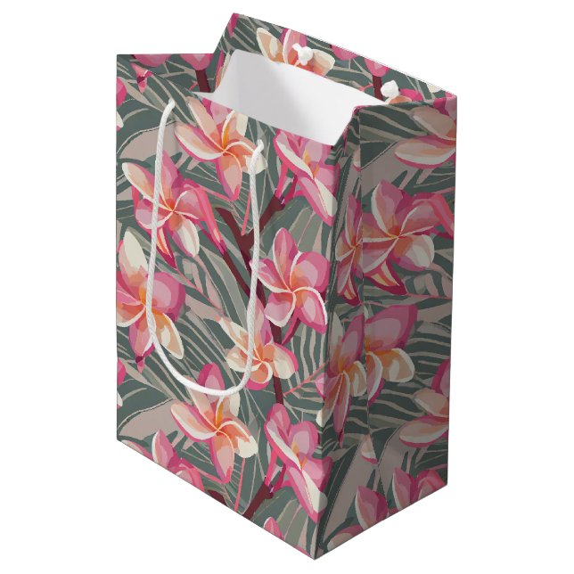 Hawaiian print  medium gift bag (Front Angled)