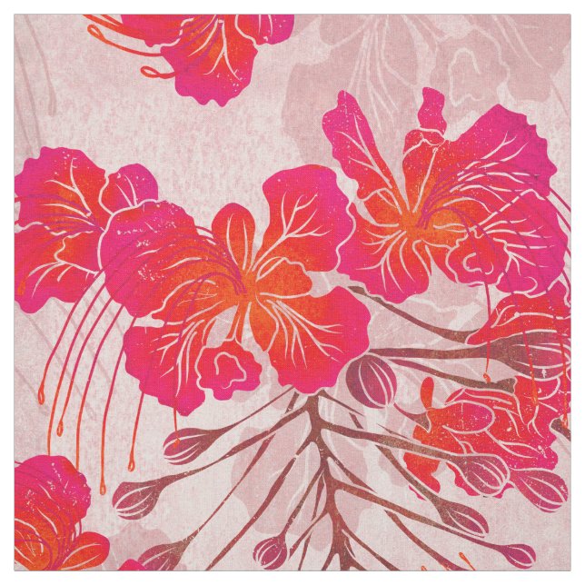 Hawaiian print Ohai alii Fabric (Swatch)