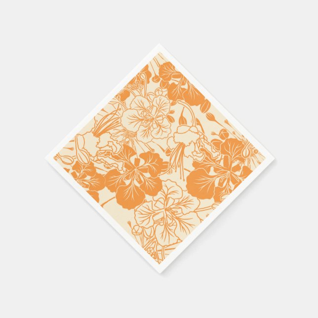 Hawaiian print Ohai Alii flower Napkin (Corner)