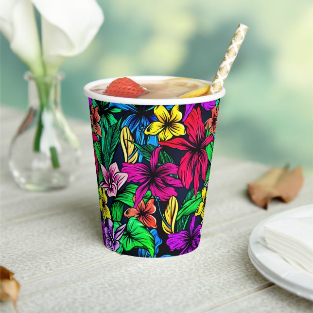 Hawaiian Print Paper Cups (Insitu)