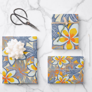 Hawaiian Print plumeria pattern Wrapping Paper Sheet