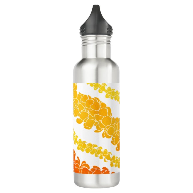 Hawaiian Print Puakenikeni lei 710 Ml Water Bottle (Left)