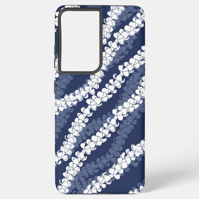 Hawaiian Print Puakenikeni lei Samsung Galaxy S21 Ultra Case (Back)