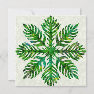 Hawaiian print quilt lauae fern card
