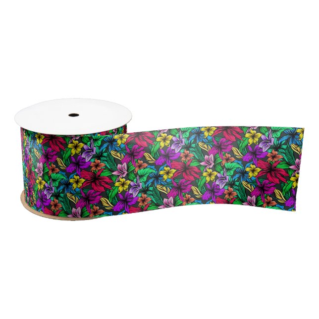Hawaiian Print Satin Ribbon (Spool)