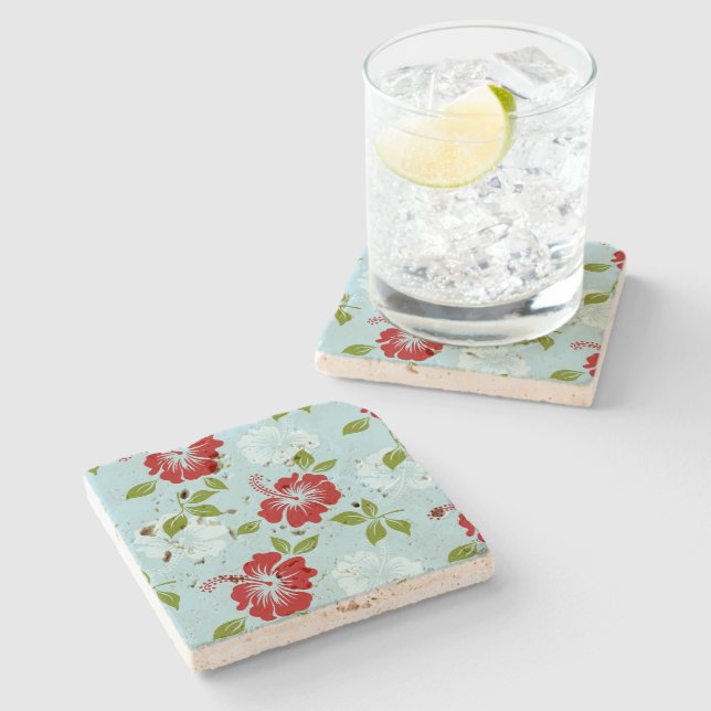 Hawaiian Print Stone Coaster (Side)
