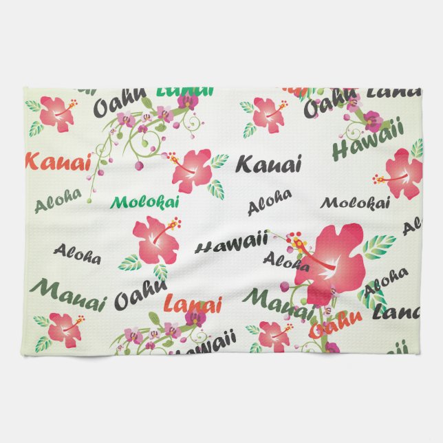 Hawaiian Print Tea Towel (Horizontal)