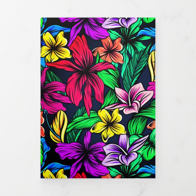 Hawaiian Print Tri-Fold Invitation (Cover)
