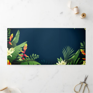 Hawaiian Print  Tri-Fold Invitation