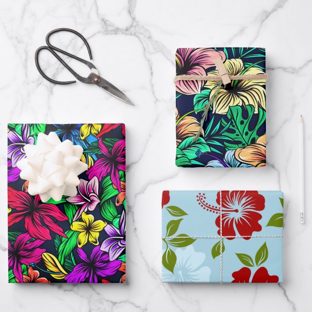 Hawaiian Print Wrapping Paper Sheet (Front)