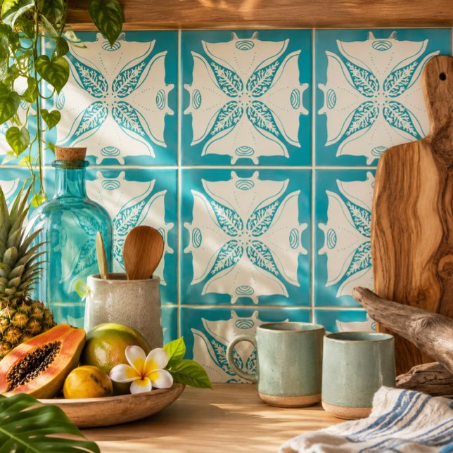Hawaiian quilt Hahaloa Manta Ray Tile (Creator Uploaded)