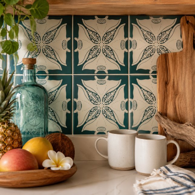 Hawaiian quilt Hahaloa Manta Ray Tile (manta ray tile)