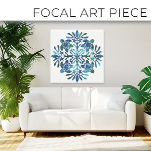 Hawaiian Quilt Honu ( sea turtle ) Canvas Print