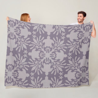 Hawaiian Quilt Honu ( sea turtle ) Fleece Blanket