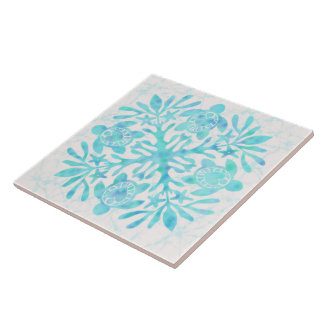 Hawaiian quilt honu tile
