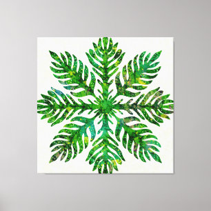 Hawaiian Quilt Lauae fern  Canvas Print