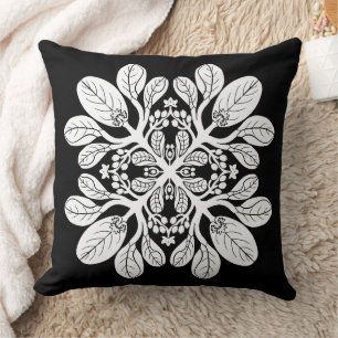 Hawaiian Quilt Naupaka design White  Cushion