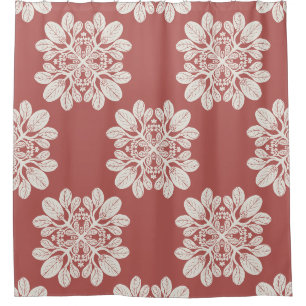 Hawaiian quilt naupaka motif shower curtain