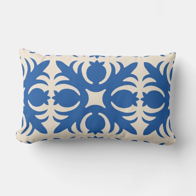 HAWAIIAN QUILT PILLOW- pineapple Lumbar Cushion (Front)