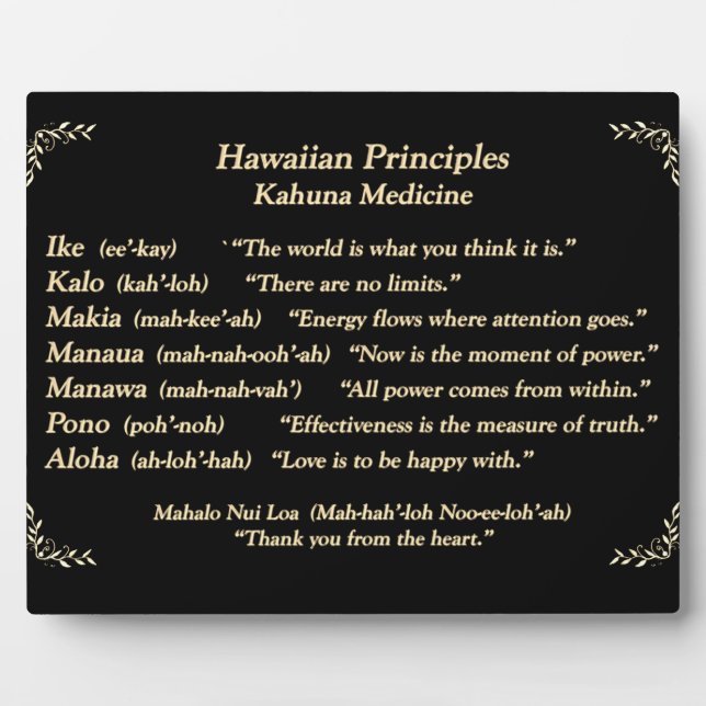 Hawaiian quotes plaque (Front)