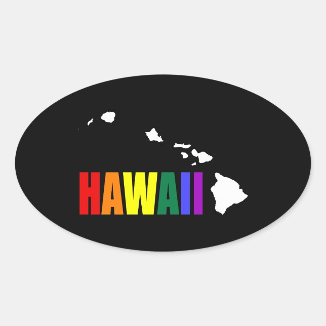 Hawaiian Rainbow 3 Oval Sticker (Front)