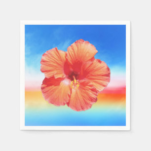 Hawaiian rainbow hibiscus paper napkins