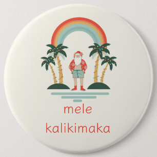 Hawaiian/Rainbow/Palms Santa 6 Cm Round Badge