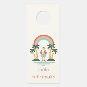 Hawaiian/Rainbow/Palms Santa Door Hanger