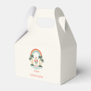 Hawaiian/Rainbow/Palms Santa Favour Box