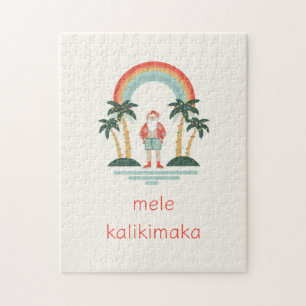 Hawaiian/Rainbow/Palms Santa Jigsaw Puzzle