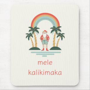 Hawaiian/Rainbow/Palms Santa Mouse Mat