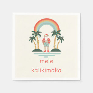 Hawaiian/Rainbow/Palms Santa Napkin