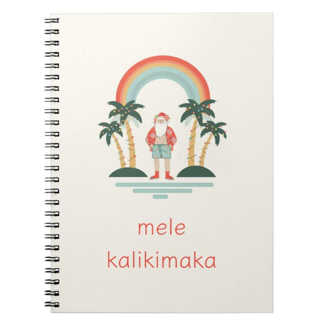 Hawaiian/Rainbow/Palms Santa Notebook (Front)