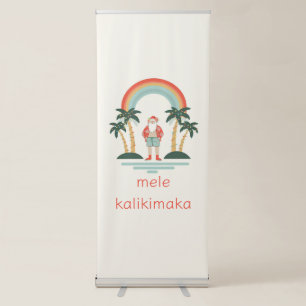 Hawaiian/Rainbow/Palms Santa Retractable Banner