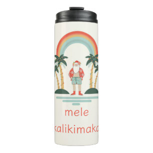 Hawaiian/Rainbow/Palms Santa Thermal Tumbler