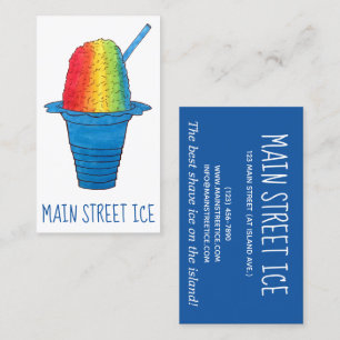 Hawaiian Rainbow Shave Ice Frozen Dessert Hawaii Business Card