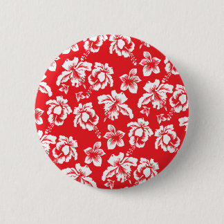 Hawaiian Red Flowers 6 Cm Round Badge